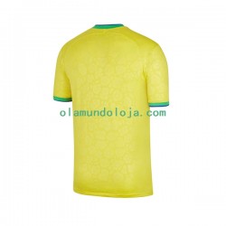 Camisola Brasil Homem Equipamento Primeiro Copa do Mundo 2022 Manga Curta